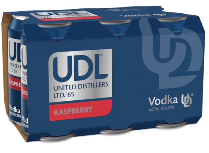 Vodka & Raspberry Cans 375mL 6 Pack