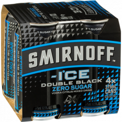 Smirnoff Double Black Zero 375mL 4 Pack | Liberty Liquors