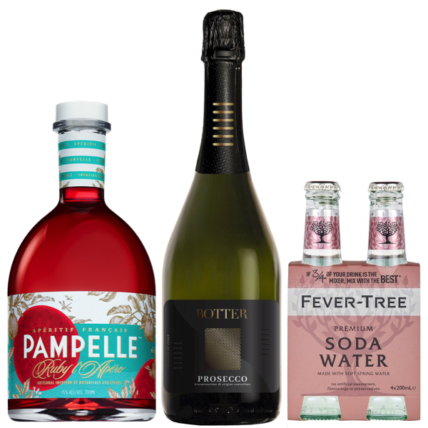 Pampelle Aperitif, Botter Prosecco & Fever Tree Soda Water 4 Pack
