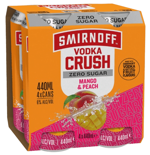 Crush Zero Sugar Mango & Peach 4 Pack